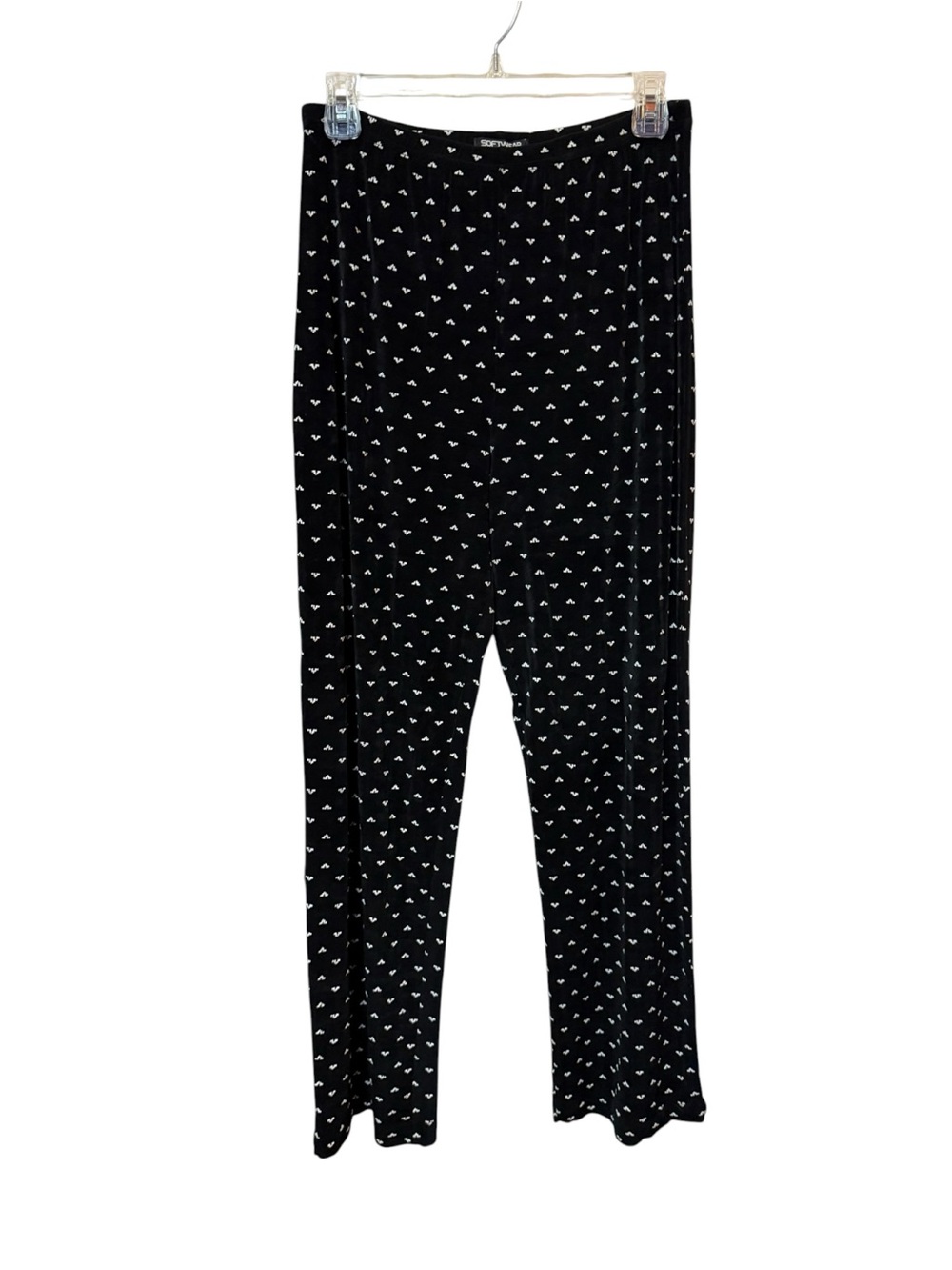 Softwear Travel Stretch Black White Accent Palazzo Pants Small